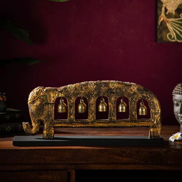 wood carving from Indonesia-Elephant Bell Decoration - Image 2